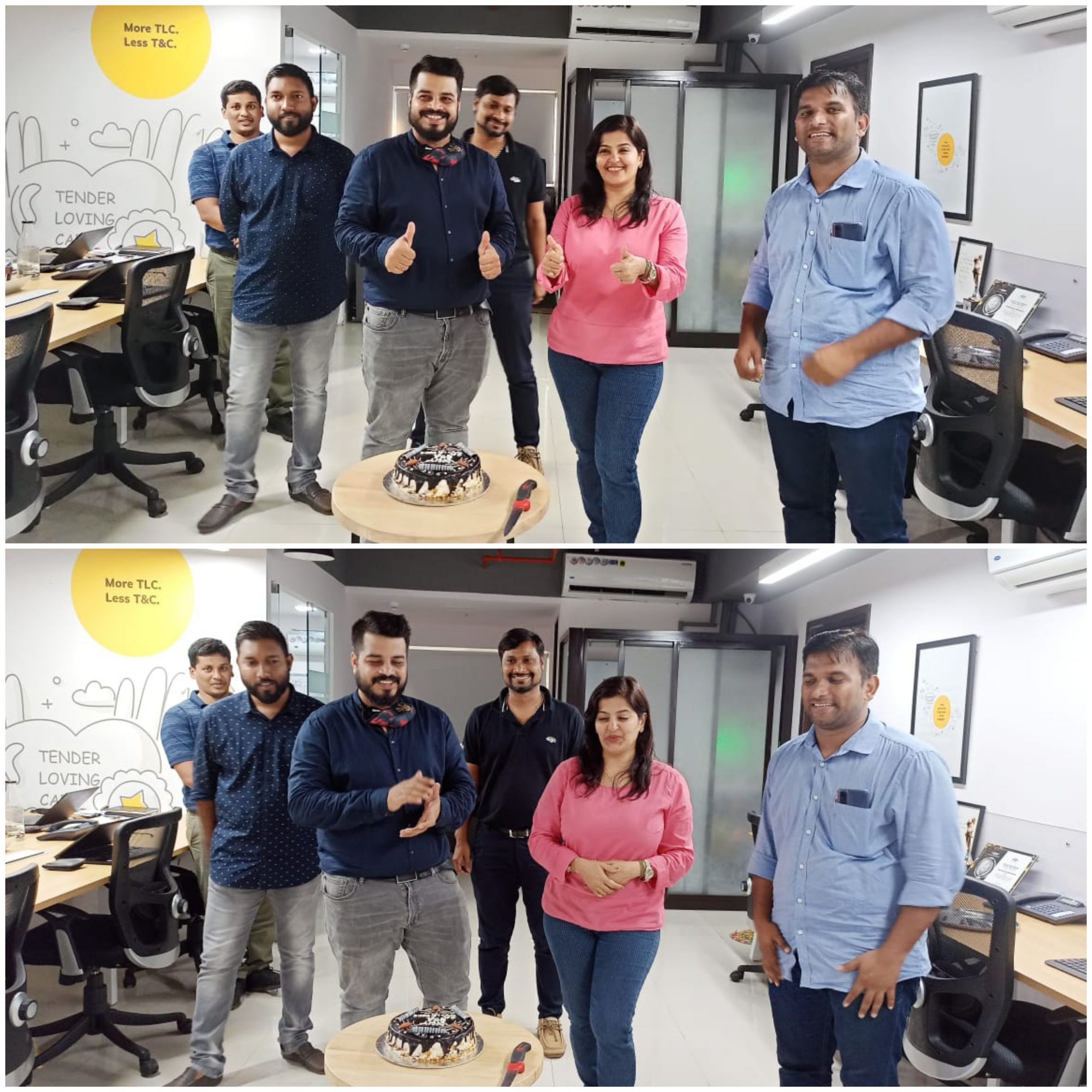 Go digit office cake cutting for being highest performer in goa in 2021