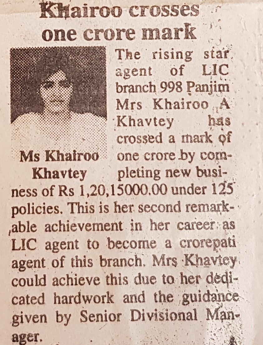 2nd year in lic Khairoo Andani Khavtay achieved crorepati title in 1994