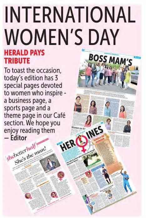 Featured in herald newspaper on International Womes day