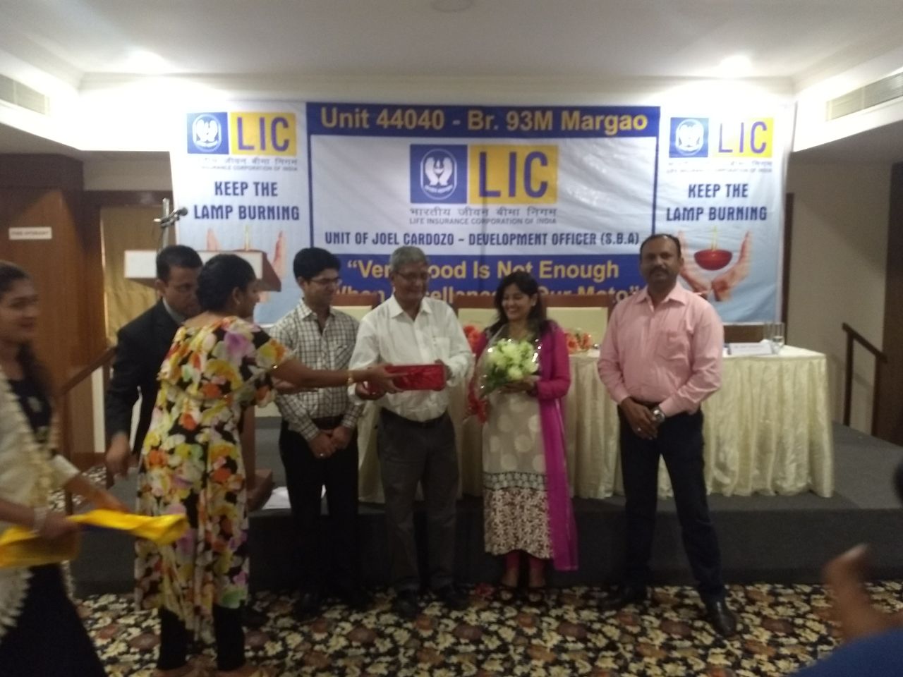 LIC felicitation in margao branch