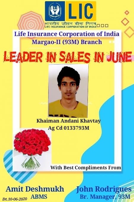 Poster made by division in june 2020 for Leader in sales