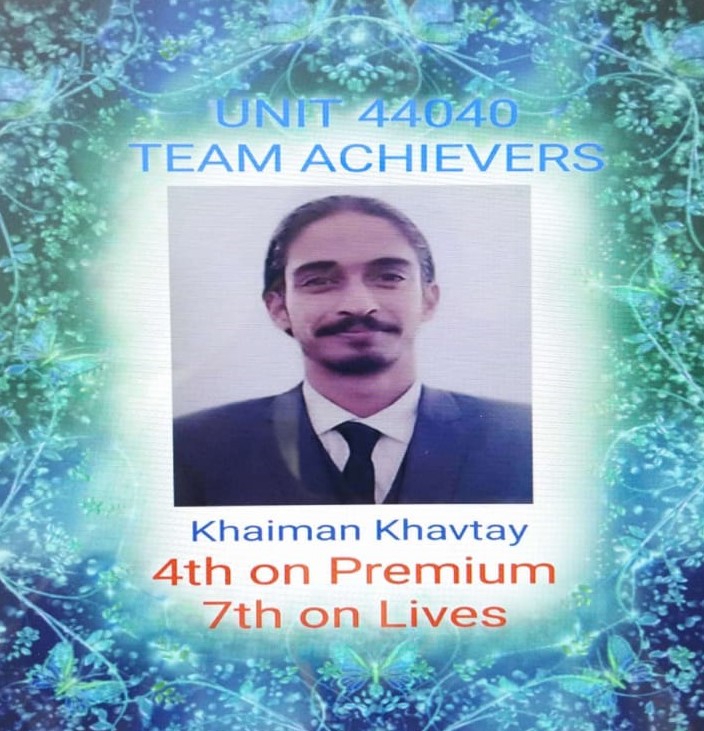 Mdrt poster of Khaiman 4th on Premium and 7th On Lives