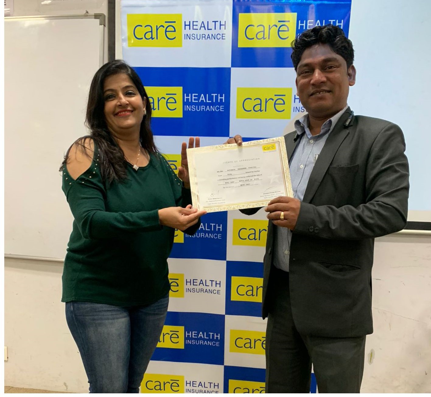 Care health award in pune for highest performance 2nd quarter 2021-22 