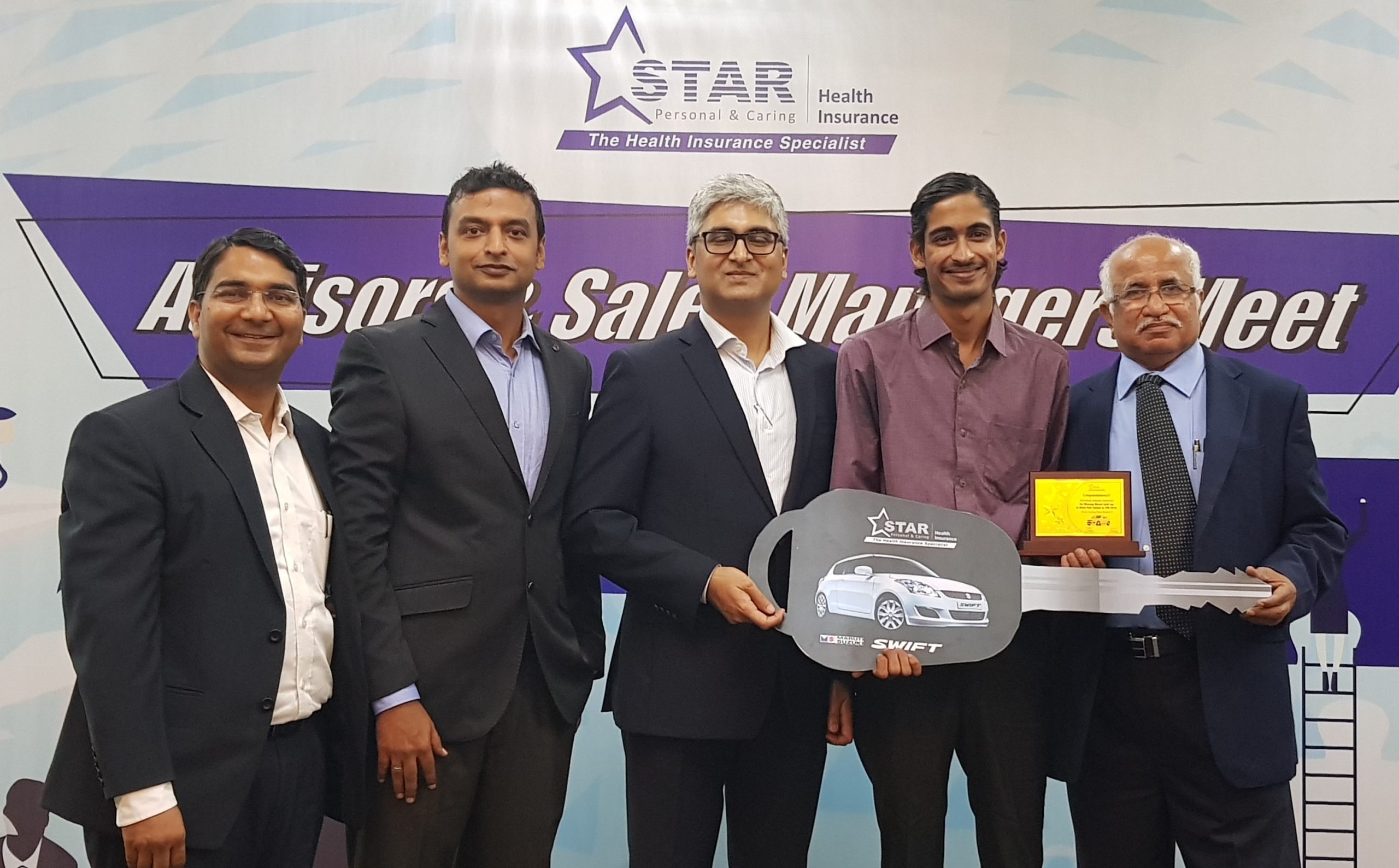 Star health awards for the number 1 performer in goa for 2018 awarded a car