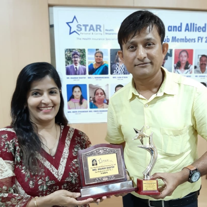 Star health awards for the No.1 performer in goa as a sales manager for 2019 1st quarter